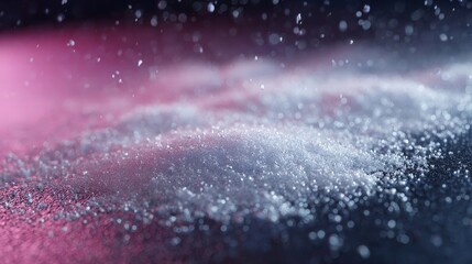 Sparkling Dust Particles in a Vibrant Pink and Blue Atmosphere