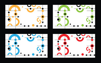 Modern Technology Lines Circles and Arrows Abstract Background Different Colors. Graphic design elements and resources vector art