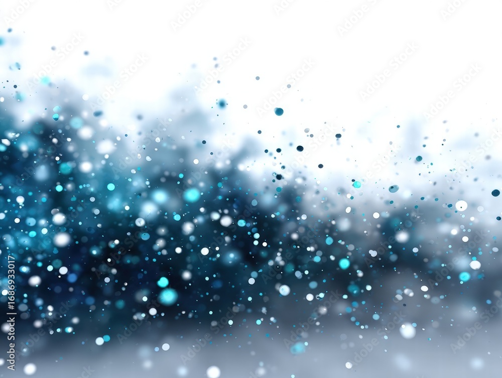 Poster dynamic blue particles creating a sparkling effect