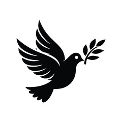 Dove with Olive Branch Symbol of Peace and Hope Illustration
