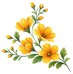 Vector illustration of yellow flowers