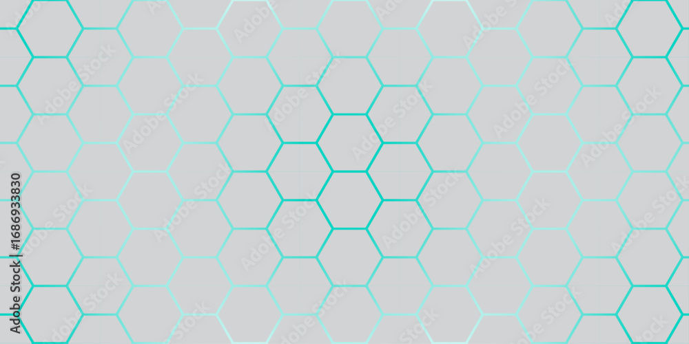 Poster abstract geometric background of blue hexagons with a seamless honeycomb pattern
