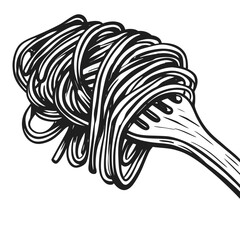 Whimsical Pasta Twirl on a Fork Evokes Italian Culinary Delight