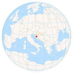 Location Map of Gospic in Croatia