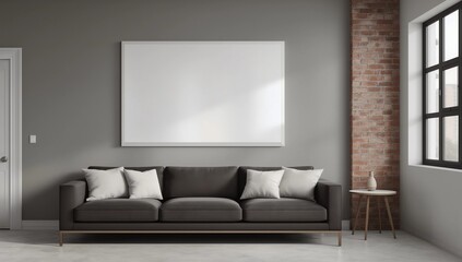 Contemporary kitchen with empty billboard