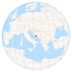 Location Map of Makarska in Croatia