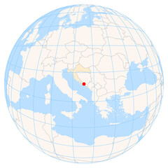 Location Map of Metkovic in Croatia