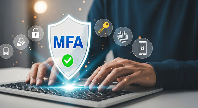 Multi Factor Authentication Security Enhancing Digital Protection with MFA Fingerprint Access and Secure Login for