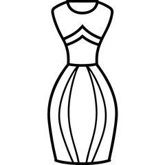 Minimalist Cocktail Dress Line Art