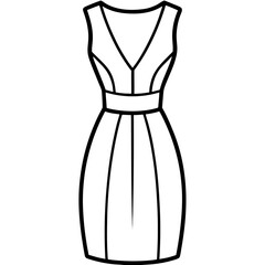 Minimalist Cocktail Dress Line Art