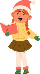 Girl Singing Christmas Carols