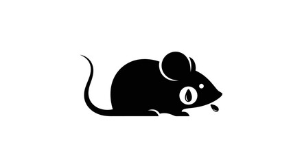 Simple black silhouette icon of a small mouse or rat.