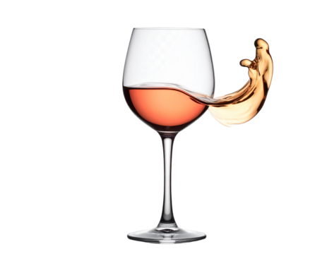 A glass of wine on a transparent background. png file. Generative AI  