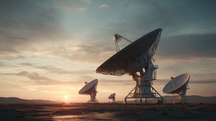 sunset desert radio telescopes array