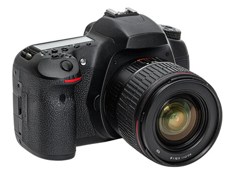 Digital camera isolated on transparent background