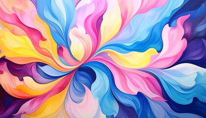 Abstract swirling floral design