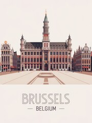 Vintage Travel Poster of Brussels Belgium  
