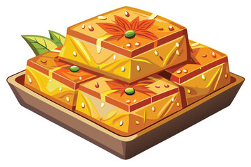 Sweets or Indian name Barfi Vector Illustration