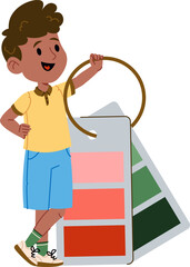 Boy with Color Swatch