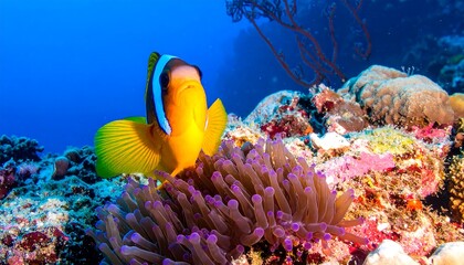 Anemonefish on a vibrant coral reef