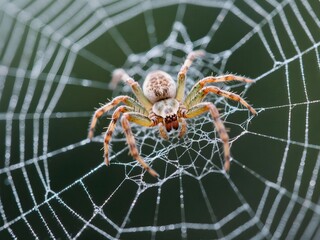 A macro spider web weaving nature arachnid detailed closeup silk outdoors macro shot of spider weaving detailed web showing intricate silk patterns and natural textures evoking sense of focus