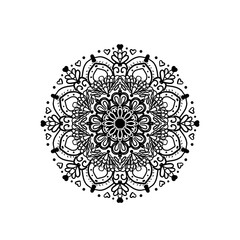 Abstract vector illustration of a vintage lace floral mandala ornament with a round frame pattern