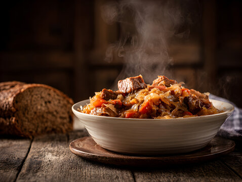 Bigos - Traditional Polish Stew with Meat and Cabbage