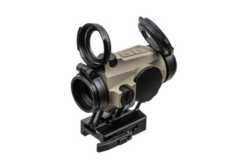 A modern red dot sight for a gun