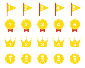 ランキング 順位 数字 あしらい ベクターアイコンセットイラスト