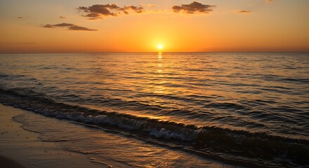 Naklejka premium Sunrise over calm ocean