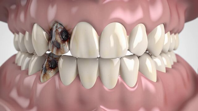 Closeup View of Decayed Teeth