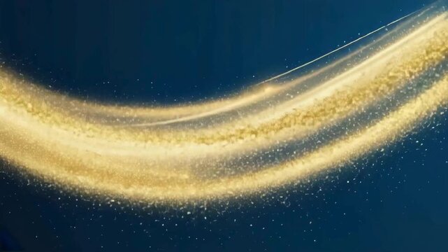 Arcing Stream of Gold Dust on Navy