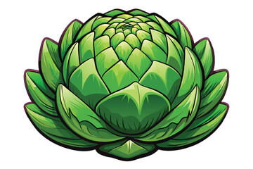 Vibrant Artichoke Illustration A Detailed Vegetarian Delight Depicting the Globe Artichoke's Unique Texture and Form
