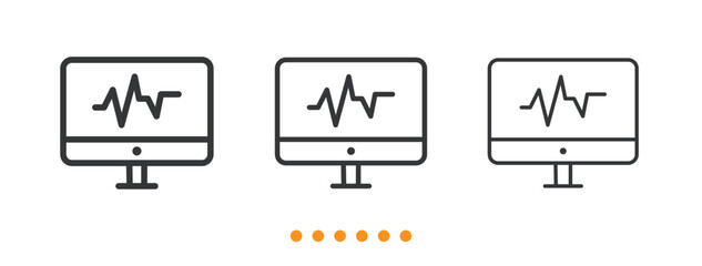 Heart monitoring icon. Thin line icon vector