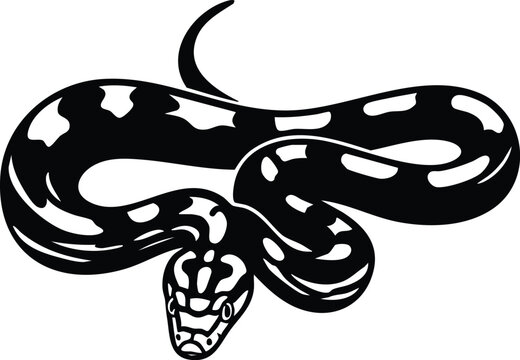 albino amelanistic corn snake reptile icon in bold black silhouette with slender body and patterned scales isolated on white background