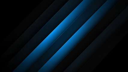 Abstract black background with bold glowing blue diagonal stripes, futuristic design perfect for wallpaper, technology, or digital graphic projects.