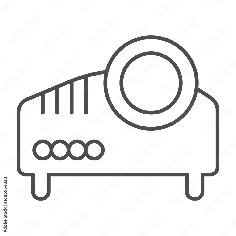 Aufkleber projector thin line icon, presentation equipment concept. vector graphics. office projector device s