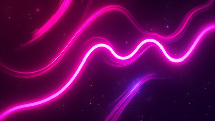 Obraz premium Abstract purple and pink light waves create a glowing background design with bright lines and flowing curves