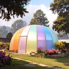 Obraz premium Colorful Dome Structure in Garden