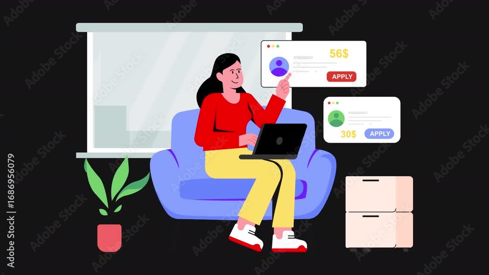 Poster freelancer applying for job 2d motion graphics animation alpha channel