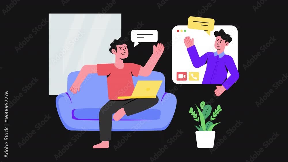 Poster office desk 2d motion graphics animation alpha channel