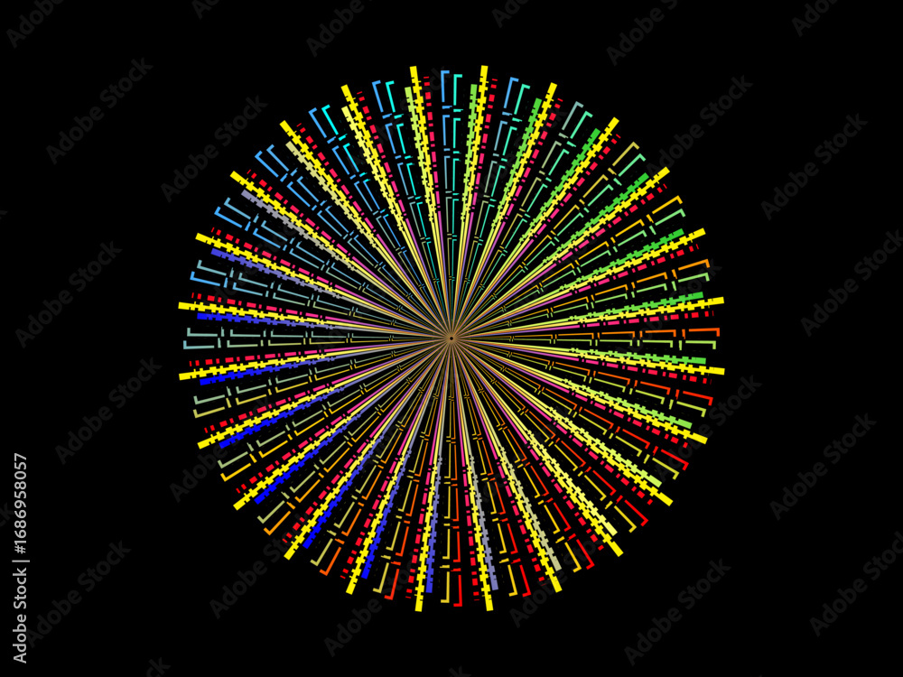Fototapete vector background of rotating ellipse 3d shapes, consisting of futuristic circle pattern and wavy li