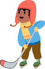 Child Playing Ice Hockey