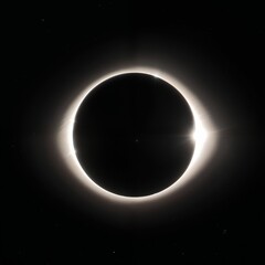 Obraz premium Stunning Total Solar Eclipse with Glowing Corona and Stars Visibility
