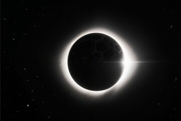 Fototapeta premium Stunning Solar Eclipse with Dark Planet and Bright Solar Corona