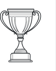 Outline illustration of a classic trophy cup symbolizing achievement and victory in competitions or sports.