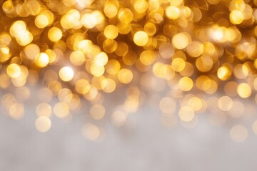Fototapeta premium Shimmering golden lights create festive atmosphere, perfect for