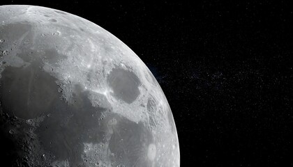 Close-up view of the moon's surface at night