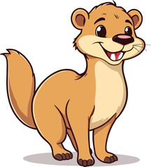 Cute cartoon a illustrator vector weasel