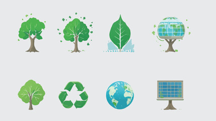Generate a collection of eco-friendly and sustainable icons.

